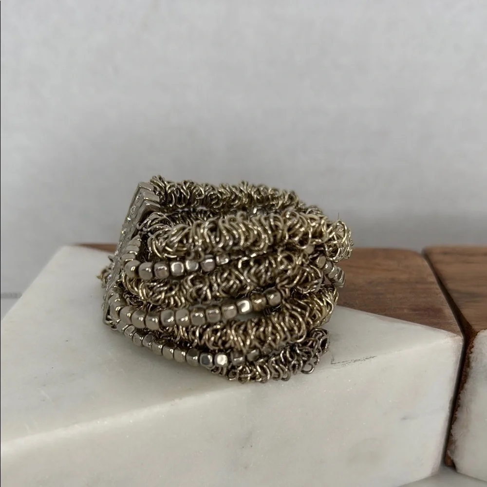 Vintage Estate Chunky Gold Beaded Bracelet Lot C48